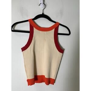 Colorblock Sleeveless Top - Cream, Red, and Orange